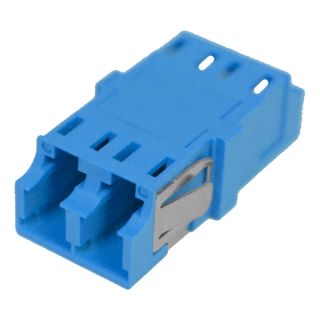 FIS LC/UPC Adapter Duplex Blue Singlemode - No Flange, Internal Shutter, SC Footprint