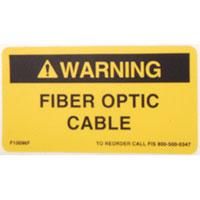 "Warning Fiber Optic Cable" Sticker 3-1/4"x1-3/4"