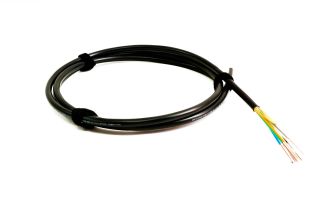 TLC 6 Fiber SM SMF28 Ultra Gel Free Indoor/Outdoor Cable Riser Black 4.8mm OD