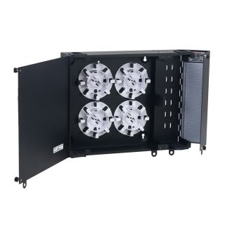 AFL Wall Mount Patch Panel, Holds (4) Adapter Plates, Unloaded-Black