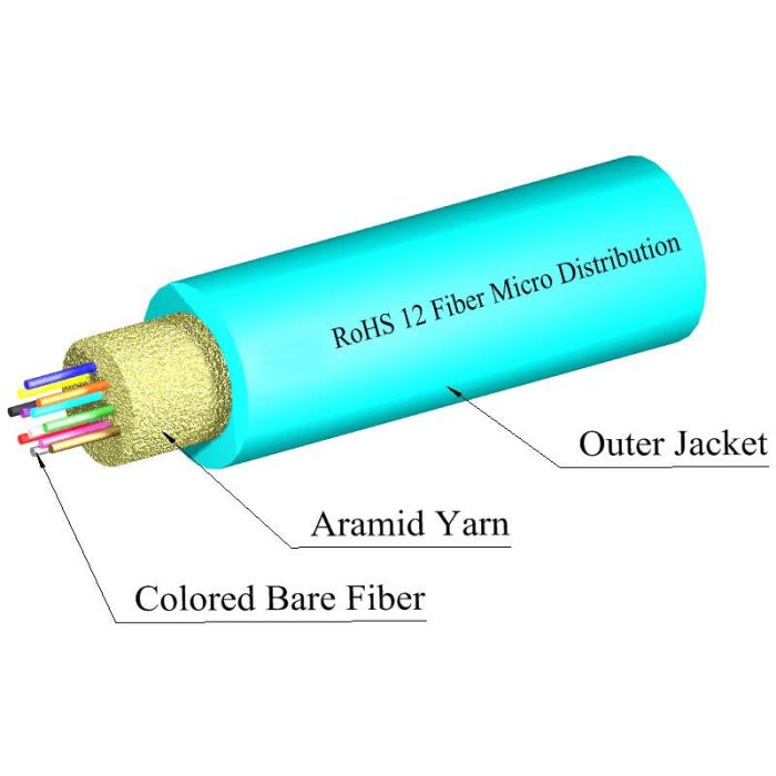 TLC Micro-Distribution Cable 12 Fiber Multimode 50/125um (OM4