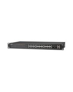 Signamax Ethernet Switch 24-Port 10/100/1000BaseT/TX Managed PoE+ Switch with 4-100/1000Base SFP Dual Media Ports plus 2-100/1000Base SFP only Ports, 370 Watts PoE Power