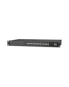 Signamax Ethernet Switch 24 Port 10/100 Base T/TX (RJ45) PoE+ 2 - 1000/GbE SFP Ports Unmanaged Switch, 235 watts