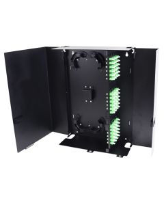 FIS Wall Mount Patch Panel Deluxe with extended base Holds (12) Adapter Plates Unloaded Black
