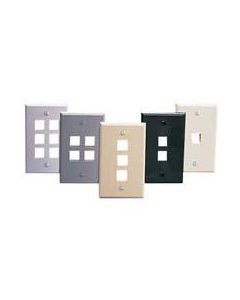 Leviton White Single Gang 6 port Wall Plate W/Label Window