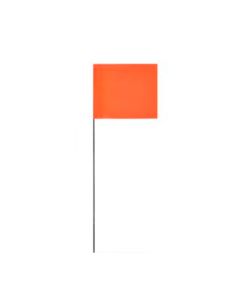 Presco 4" X 5" Solid Orange Flag, 21" Wire Staff, 1000 per case