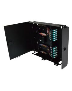 FIS 4 Panel Deluxe Wall Mount with 4 LC/PC OM3 Plates Shown Here