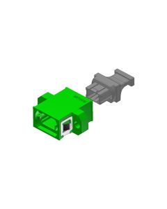 Green MTP Opposed adapter Full Flange with 1 Dust Plug - MTP footprint - 100pk