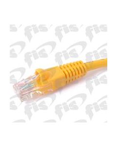 FIS Copper Cat 5e Patch Cable with Boots 25ft Yellow