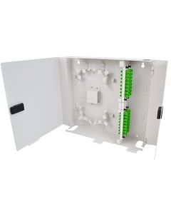 FIS Wall Mount Patch Panel Deluxe Holds (4) Adapter Plates Unloaded Off White