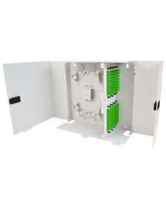 FIS Wall Mount Patch Panel Deluxe Holds (8) Adapter Plates Unloaded Off White