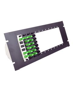 FIS Patch Panel Frame 4RU Flush Mount 19" Holds (12) Adapter Plates Unloaded Black