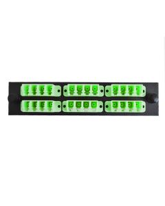 FIS LC/APC Quad 6 Pack SM 24F Green Adapters Plate-Black