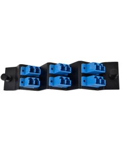 FIS LC Duplex 6 Pack SM Blue Adapter Angled Plate- Black