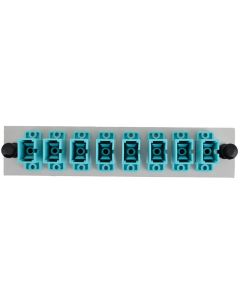 FIS SC 8-Pack Plate MM 50um OM3 Aqua -Off White Plate