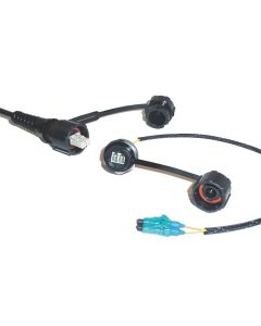 FIS Blue ODVA LC Plug to ST 2-fiber 50um OM3 1'