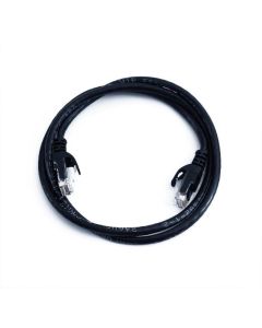 FIS Copper Cat 5e Patch Cable with Boots 25ft Black