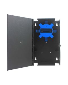 FIS Wall Mount Patch Panel Mini Holds (2) Adapter Plates Unloaded Black