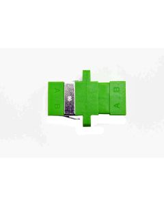 FIS LC APC Adapter Duplex Green Singlemode - with Flange