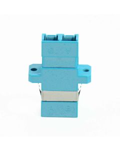 FIS LC 10Gig Adapter Duplex Aqua Multimode - with Flange
