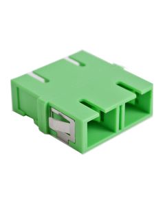 FIS SC APC Adapter Duplex Green Singlemode - No Flange