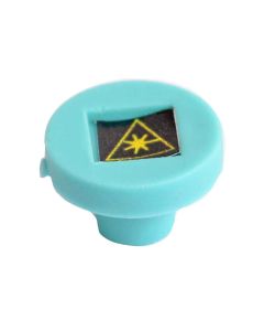 FIS Dust Cap Mating Sleeve Adapter FC with Warning Label Aqua Round Head - 100 Pack