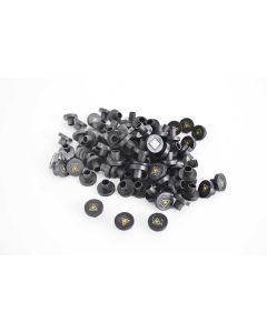 FIS Dust Cap Mating Sleeve Adapter FC with Warning Label Black Round Head - 100 Pack
