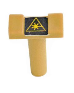 FIS Dust Cap Mating Sleeve Adapter LC with Warning Label Beige Square Head - 100 Pack