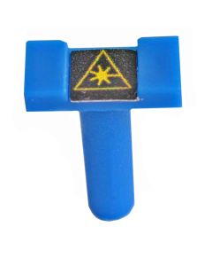 FIS Dust Cap Mating Sleeve Adapter LC with Warning Label Blue Square Head - 100 Pack