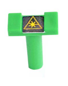 FIS Dust Cap Mating Sleeve Adapter LC with Warning Label Green Square Head - 100 Pack