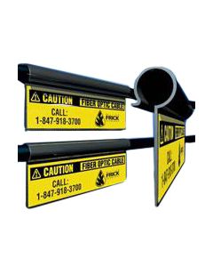 FIS Fiber Optic Cable Marking Cable Clip Warning Labels with Reflective Laminated Label Applied 6" Long Black on Yellow (generic print)   