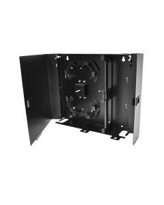 FIS Wall Mount Patch Panel Deluxe Holds (2) Adapter Plates Unloaded Black