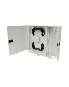 FIS Wall Mount Patch Panel Deluxe Holds (2) Adapter Plates Unloaded Off White