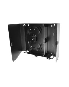 FIS Wall Mount Patch Panel Deluxe Holds (4) Adapter Plates Unloaded Black