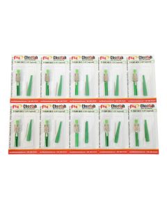 FIS Splice-On Connector Cheetah FC APC Singlemode 900um Green 100 Pack