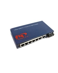 FIS Media Switch SC Singlemode (1) Fiber Port & (7) 10/100 Twisted Pair Ports 8-Port