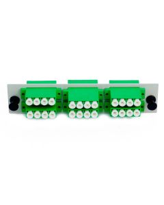 FIS LC/APC Quad 6 Pack SM 24F Green Adapters-Off White