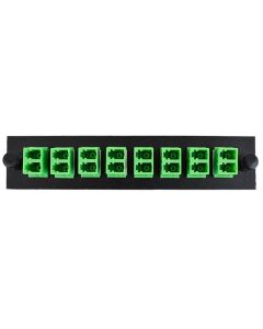FIS LC/APC Duplex 8 Pack SM Green Adapter Off White Plate
