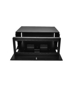 FIS Patch Panel 4RU Holds (12) Adapter Plates Solid Door Unloaded Black
