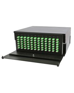 FIS Rack Mount Enclosure 4RU Loaded w/ 12 Duplex LC/APC Plates & Splice Trays Black
