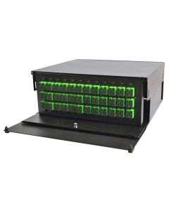 FIS Rack Mount Enclosure 4RU Loaded with 12 Duplex SC/APC Plates & Splice Trays Black