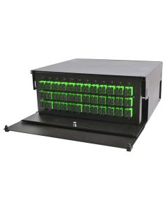 FIS 4RU Rack Mt Encl w/(8) 6 port SC/APC Plates/Trays-Black