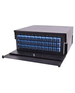 FIS Rack Mount Enclosure 4RU Loaded with 12 Duplex SC/UPC Plates & Splice Trays Black