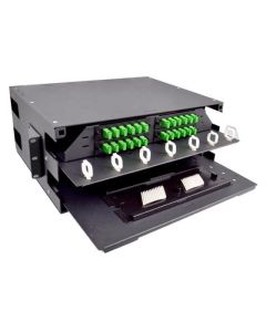 FIS Rack Mount Splice & Patch Enclosure 4RU Holds (4) LGX Panels Unloaded Off White    