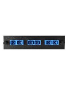FIS Adapter Plate 3-Pack SC Duplex Singlemode Blue Adapters Loaded (6 Fibers) Black