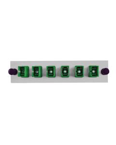 FIS Adapter Plate 6-Pack SC Singlemode APC Green Adapters Loaded Off White