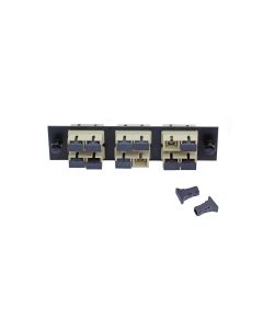 FIS Adapter Plate 6-Pack SC Duplex Multimode Beige Adapters Loaded (12 Fibers) Black
