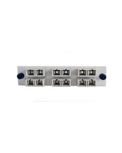 FIS Adapter Plate 6-Pack SC Duplex Multimode Beige Adapters Loaded (12 Fibers) Off White