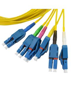 (6) Duplex LC/UPC SM Duplex Fiber Color Booted (Blue/Violet/Green/Brown/Yellow/White) 2 Meter Patchcords
