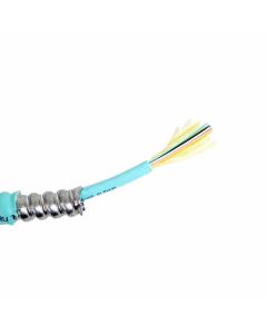 TLC Distribution Cable with Aluminum Interlocking Armor 6 Fiber ClearCurve Multimode 50/125um OM3 Plenum Aqua